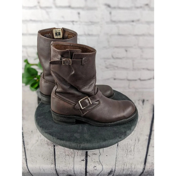 Frye Engineer Brown leather Boots 9M - Picture 4 of 16